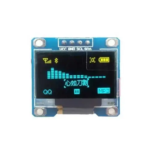 0.96 inch I2C OLED Ekran 128x64-Mavi/Sarı - 1