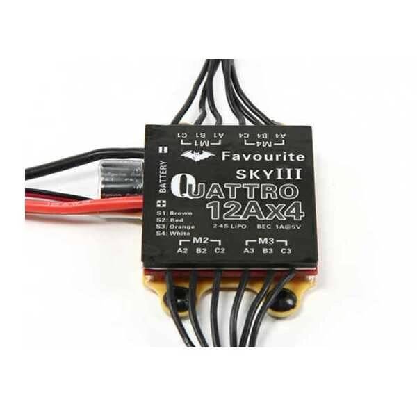 12 A 2S-4S Favourite SKY III Quattro 4′lü ESC - 5V/1A BEC - 1