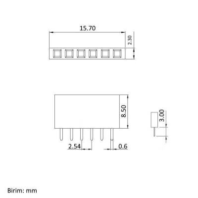 1x6 Pin Dişi Header - Mavi - 2 data-big=