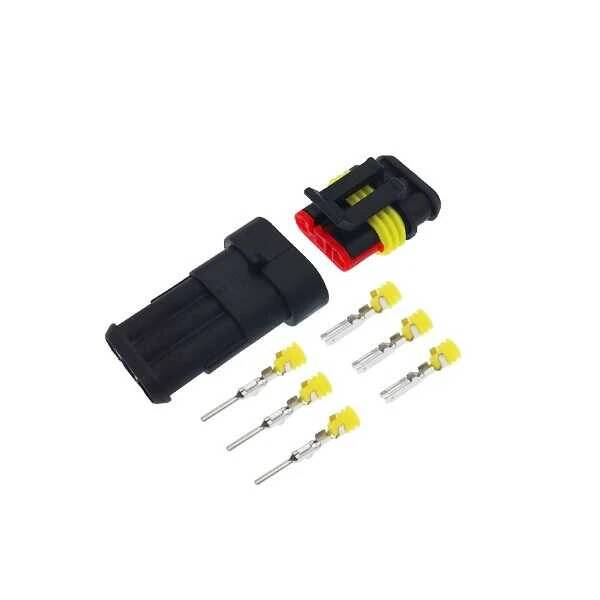 3 Pin Su Geçirmez Konnektör Takımı - IC266W - 1