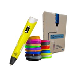 3D Kalem Yazıcı - 3DPen Baskı Kalemi - Full Set - Sarı