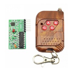 Arduino Uyumlu Sensör - Modül - 4 Kanal 315 Mhz RF Kablosuz Kontrol Modülü - Kumandalı/Alıcılı