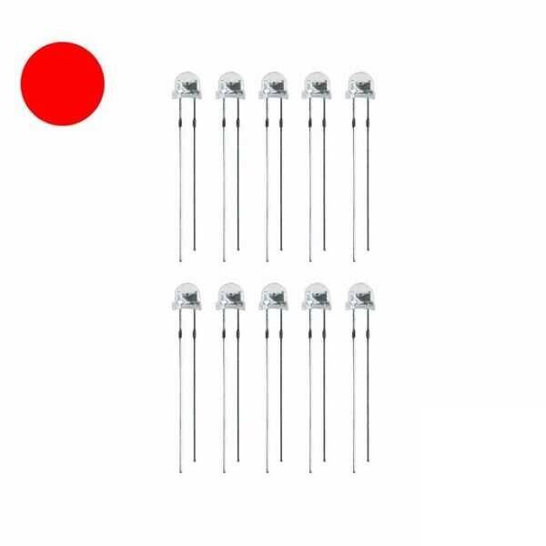 4.8mm Şeffaf Kırmızı Mantar Led - 10 Adet - 1