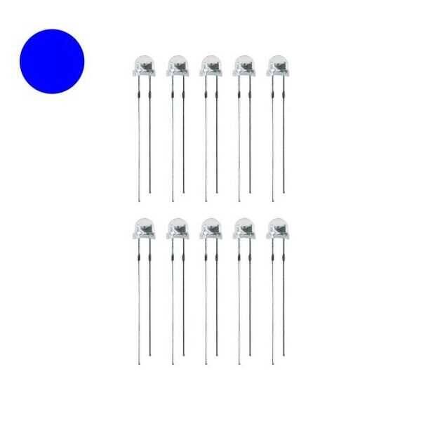 4.8mm Şeffaf Mavi Mantar Led - 10 Adet - 1