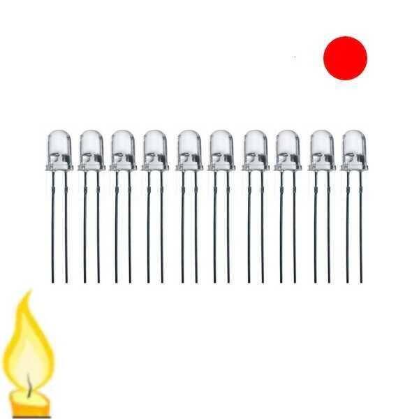 5mm Mum Led - Kırmızı 10 Adet - 1