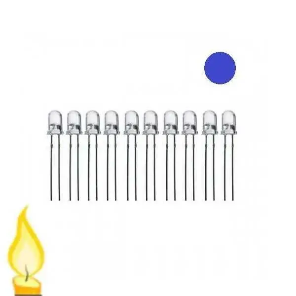 5mm Mum Led - Mavi 10 Adet - 1