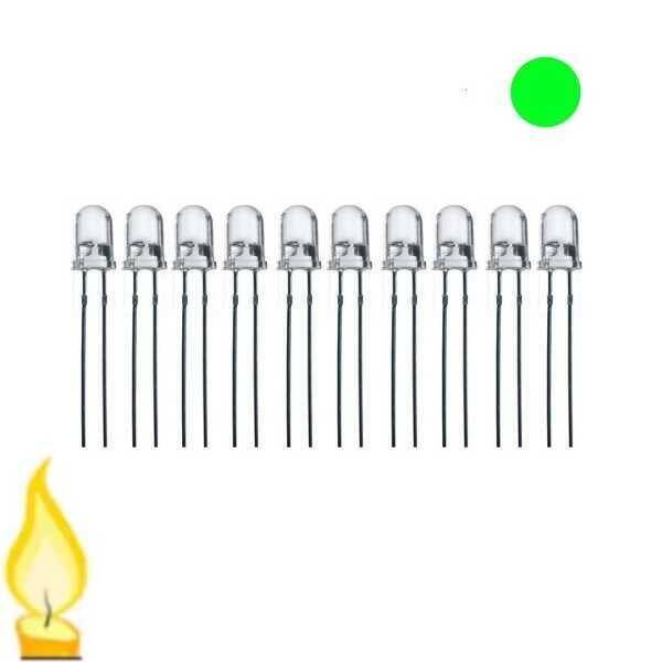 5mm Mum Led - Yeşil 10 Adet - 1