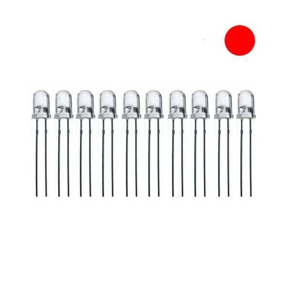 5mm Şeffaf Kırmızı Led - 10 Adet - 1