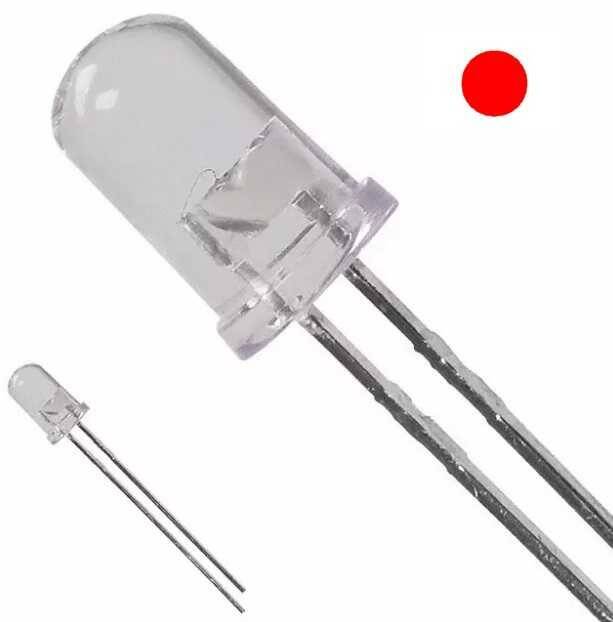 5mm Şeffaf Kırmızı Led - 10 Adet - 2