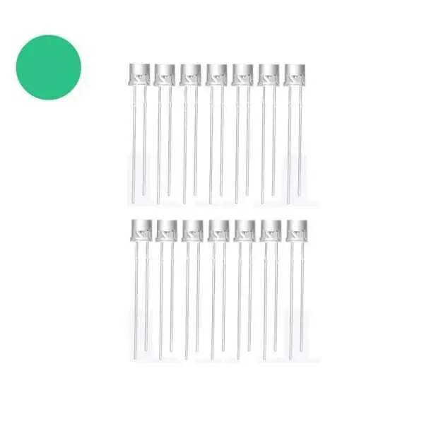 5mm Şeffaf Yeşil Kesikbaş Led - 10 Adet - 1
