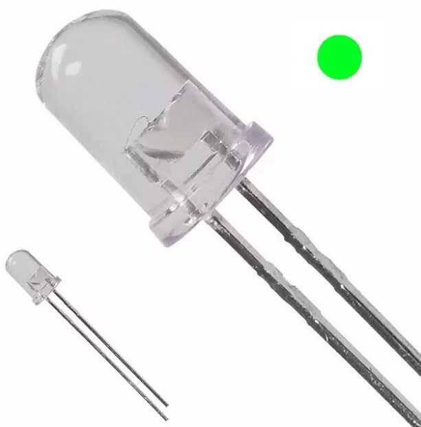 5mm Şeffaf Yeşil Led - 10 Adet - 2
