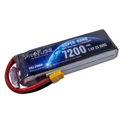 7.4V 2S 7200mAh 100C Lipo Batarya - 1 data-big=