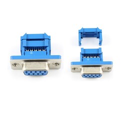 9 Pin Dişi Flat Kablo İçin Sıkıştırmalı D-Sub Konnektör - Thumbnail