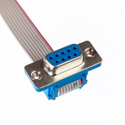9 Pin Dişi Flat Kablo İçin Sıkıştırmalı D-Sub Konnektör - Thumbnail