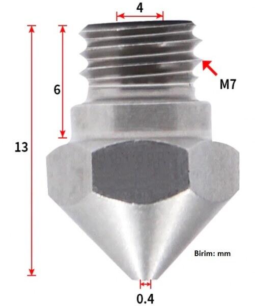 0.4mm Çelik Nozzle MK10-4mm-M7