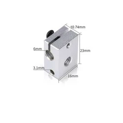 Alüminyum Isıtıcı Blok(Heatblock) V6-20x16x12mm - Thumbnail