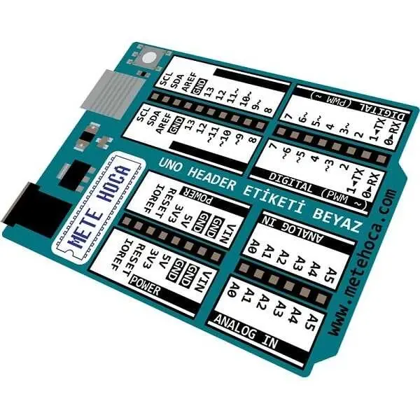 Arduino Uno Header Etiketi - Beyaz - 1