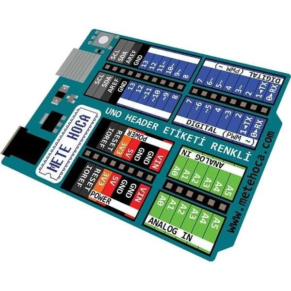 Arduino Uno Header Etiketi - Renkli - 1