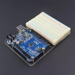 Arduino UNO R3-Breadboard Şeffaf Akrilik Pleksi - Thumbnail