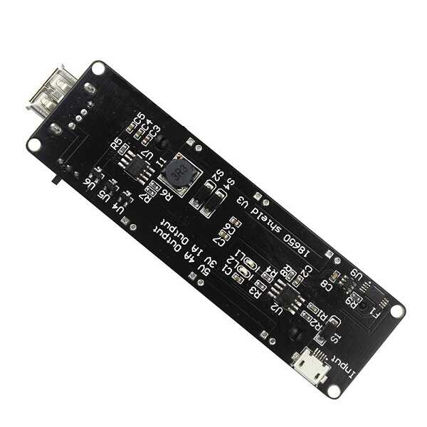 Şarj Devreleri - Arduino ve WEMOS ESP32 Uyumlu Mikro USB Lityum Batarya Şarj Shield - V3