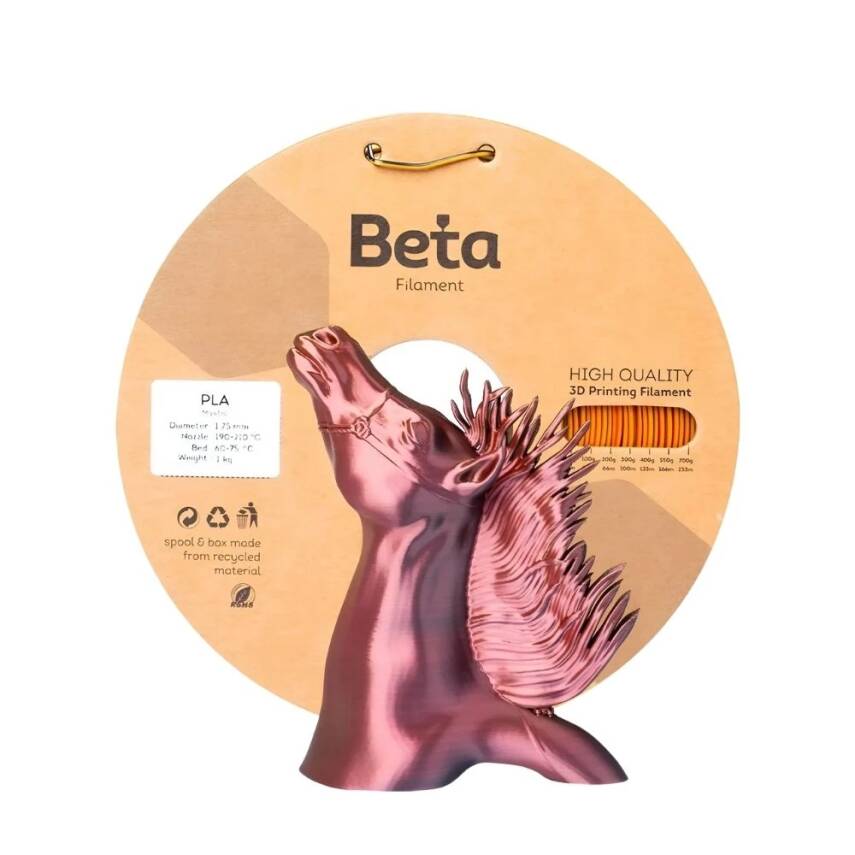 Beta PLA Silk Kırmızı-Altın-Siyah Filament 1.75mm 1000gr - 1