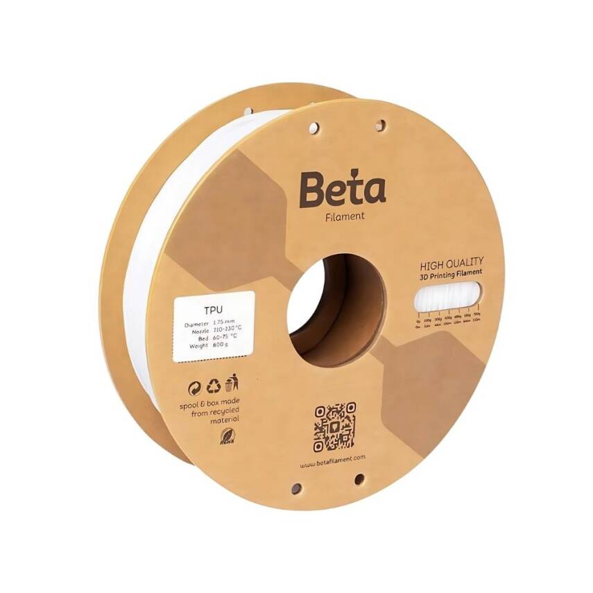 Beta TPU 95A Beyaz Filament 1.75mm 800gr - 1