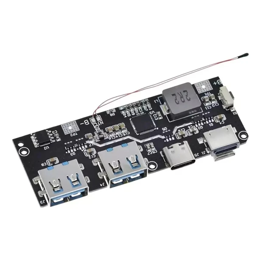 Çift USB 5V 22.5W Led'li Micro Type-C Powerbank Hızlı Şarj Modülü - 1