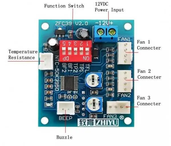 CPU Fan Hız Kontrol Modülü - Yüksek Sıcaklık Alarmı - 6