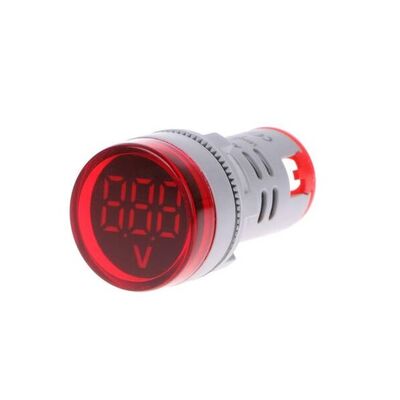 Dijital Voltmetre AC 20-500V 22mm - Kırmızı - 1