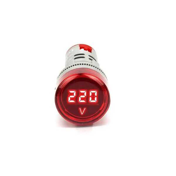 Multimetre - Dijital Voltmetre AC 20-500V 22mm - Kırmızı
