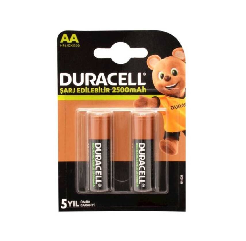 Duracell 1.2V 2500 mAh AA Şarjlı Kalem Pil 2'li - 1