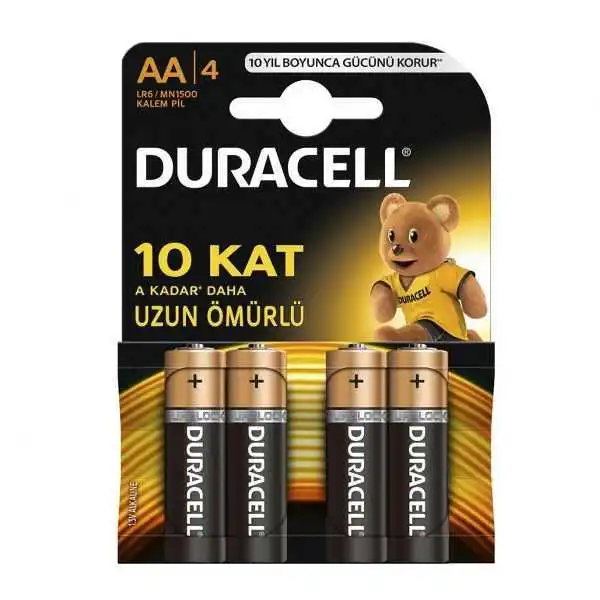 Pil - Duracell Alkaline AA Kalem Pil 1.5 V-MN1500-4 Adet