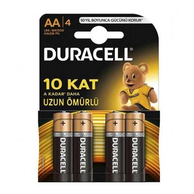 Duracell Alkaline AA Kalem Pil 1.5 V-MN1500-4 Adet - DURACELL