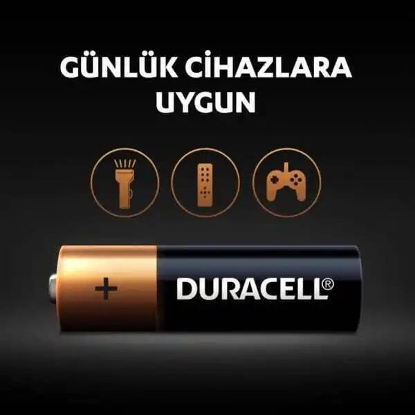 Duracell Alkaline AA Kalem Pil 1.5 V-MN1500-4 Adet - 3