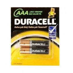  - Duracell Alkaline AAA İnce Kalem Pil 1.5 V-2 Adet
