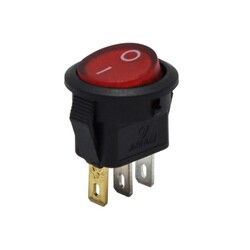 Buton - Switch - Keypad - IC-134D Mini Yuvarlak Anahtar Işıklı ON-OFF 3P