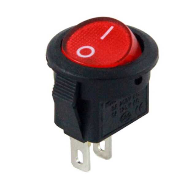 Switch - IC-134E Mini Yuvarlak Anahtar Kırmızı Işıksız ON-OFF 2P