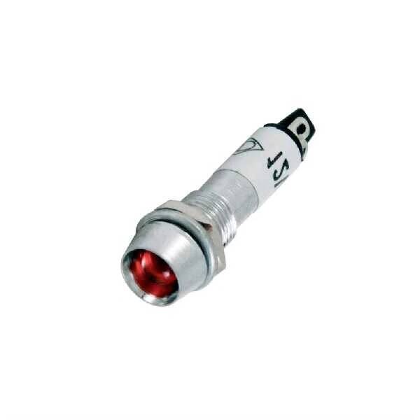 IC-225 Sinyal Lambası 8mm Metal 12V - Kırmızı - 1