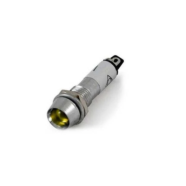 IC-225 Sinyal Lambası 8mm Metal 12V - Sarı - 1