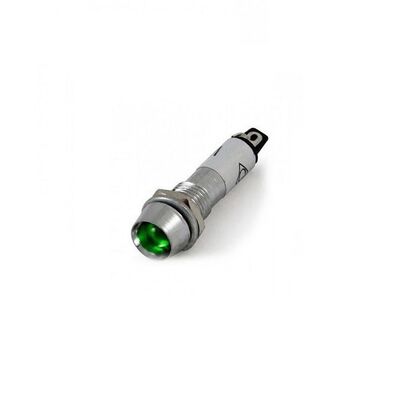 IC-225 Sinyal Lambası 8mm Metal 12V - Yeşil - 1