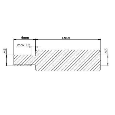 M3x12mm Metal Dişi-Erkek Aralayıcı - (Standoff) - 2 data-big=