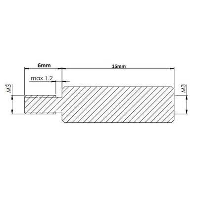 M3x15mm Metal Dişi-Erkek Aralayıcı - (Standoff) - 2 data-big=