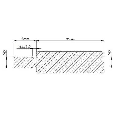 M3x20mm Metal Dişi-Erkek Aralayıcı - (Standoff) - 2 data-big=