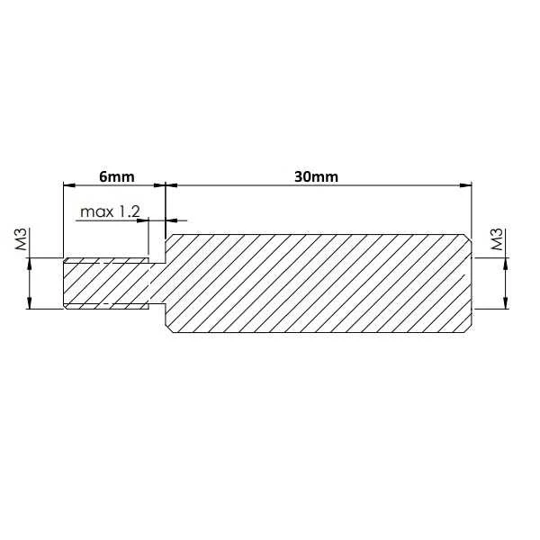M3 30mm Metal Dişi-Erkek Aralayıcı - (Standoff) - 2