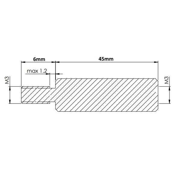 M3x45mm Metal Dişi-Erkek Aralayıcı - (Standoff) - 2