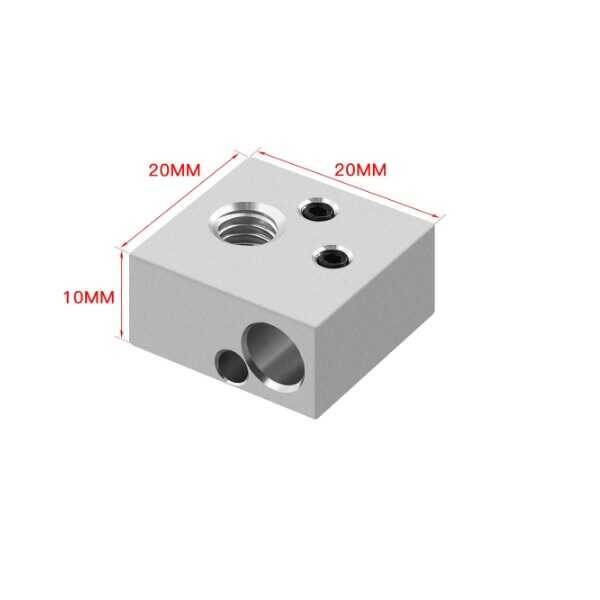 MK8 Alüminyum Isıtıcı Blok-20x20x10mm - Tüplü Termistör - 3