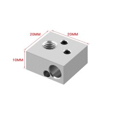 MK8 Alüminyum Isıtıcı Blok-20x20x10mm - Tüplü Termistör - Thumbnail