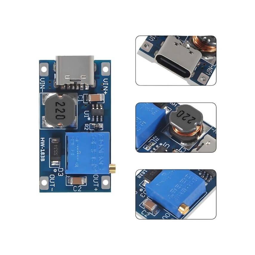 MT3608 2A Yükselteç DC-DC Güç Modülü Type C Girişli - 4