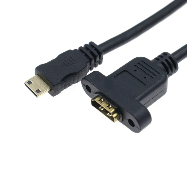 Panel Montajlı Mini HDMI to HDMI Uzatma Kablosu - 30cm - 2