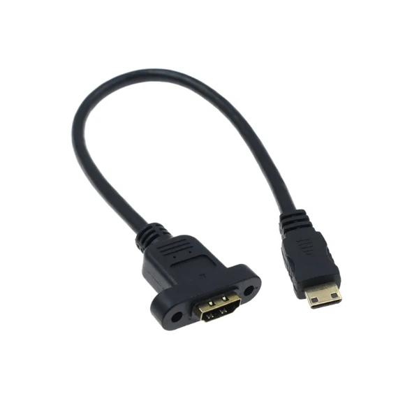Panel Montajlı Mini HDMI to HDMI Uzatma Kablosu - 30cm - 1